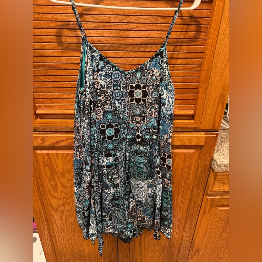 Lily Rose Teal and Black Patterned Camisole